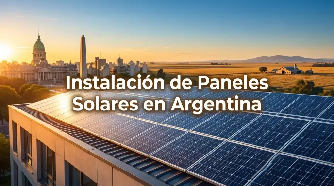 Montaje de paneles solares en techo argentino