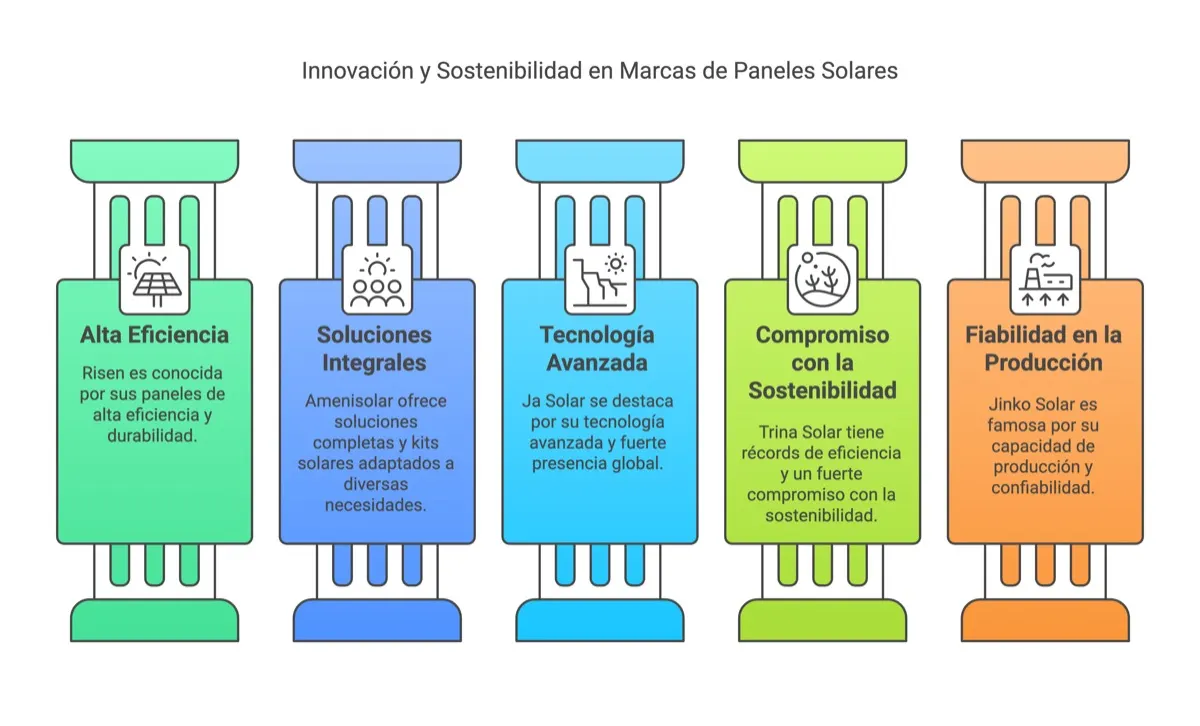 Marcas: Marcas de paneles solares: Risen, Amerisolar, JA, Trina, Jinko