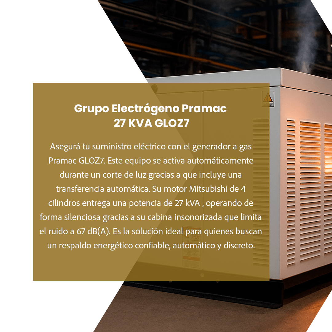 02 — Proyecto Estación Quilmes · Generador a gas Pramac 27 kVA