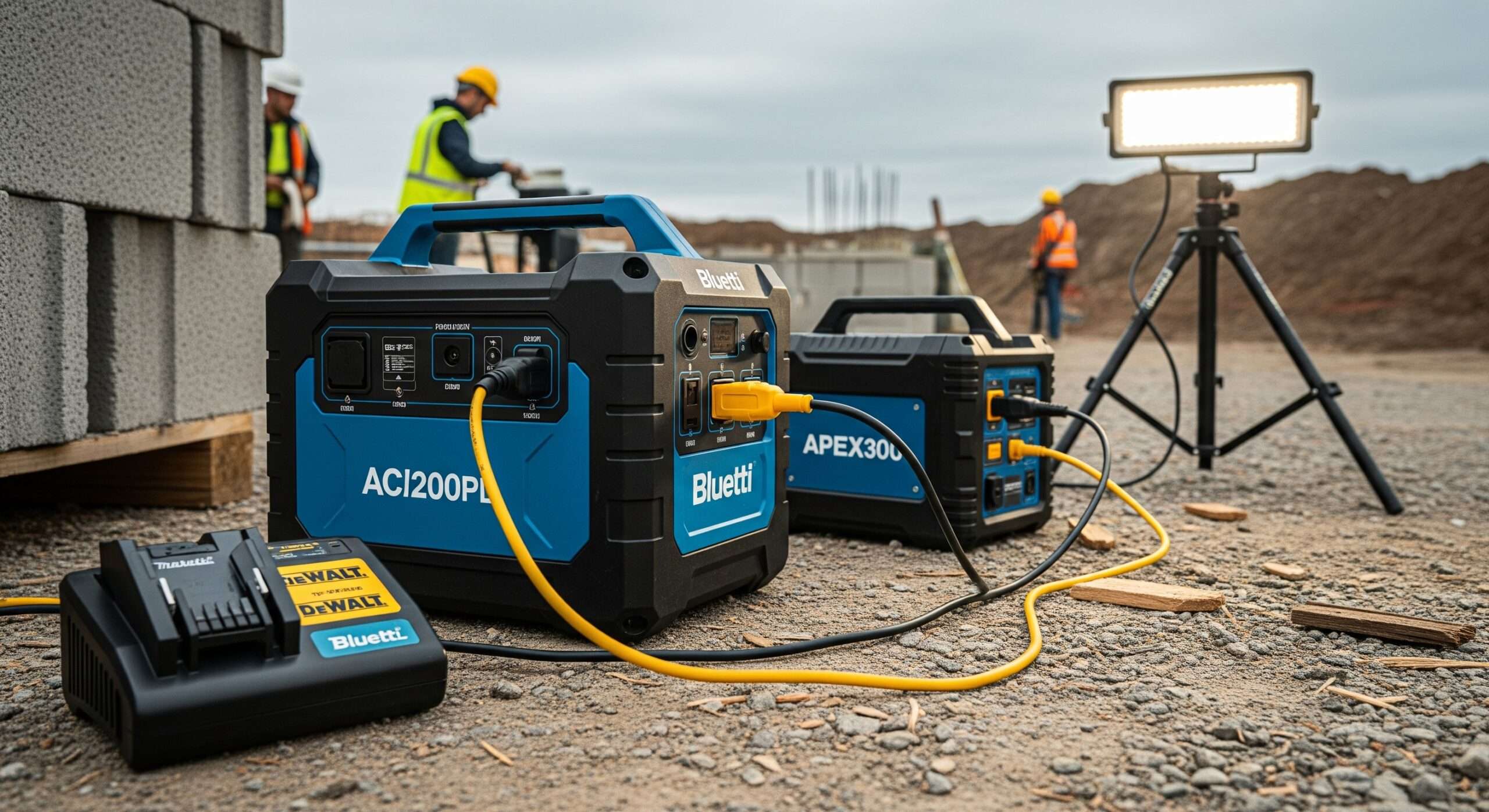 Bluetti AC200PL y APEX300 en un entorno de trabajo.