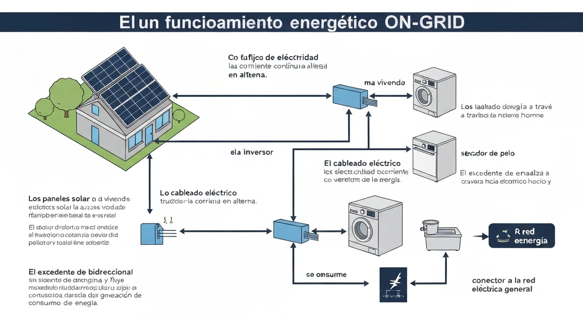 Diagrama de flujo simple del ahorro en un negocio con energía solar