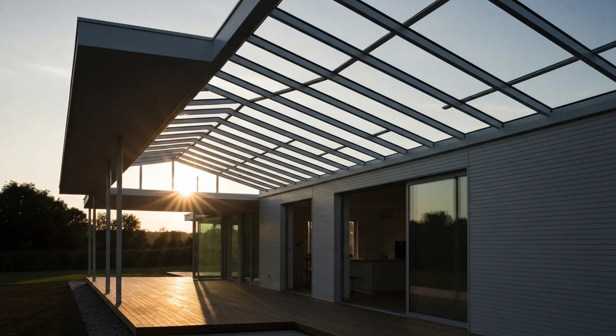 Techo residencial moderno en Argentina con paneles solares negros integrados en un día soleado.