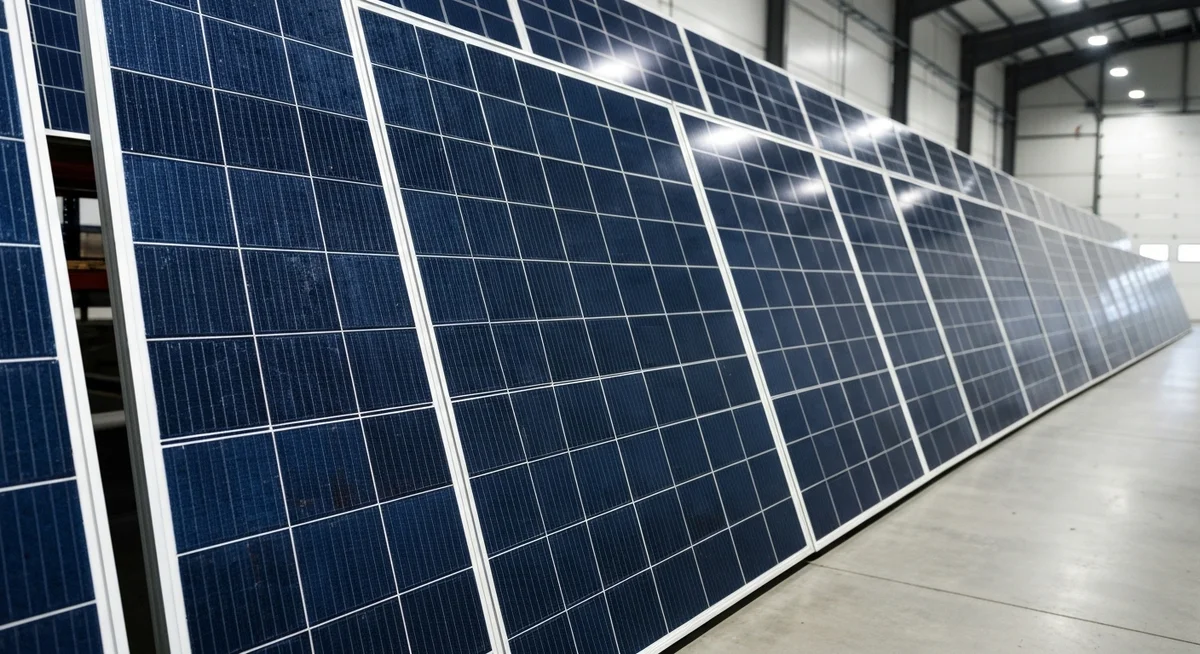 Paneles solares en el depósito de Genera tu Energía listos para despacho