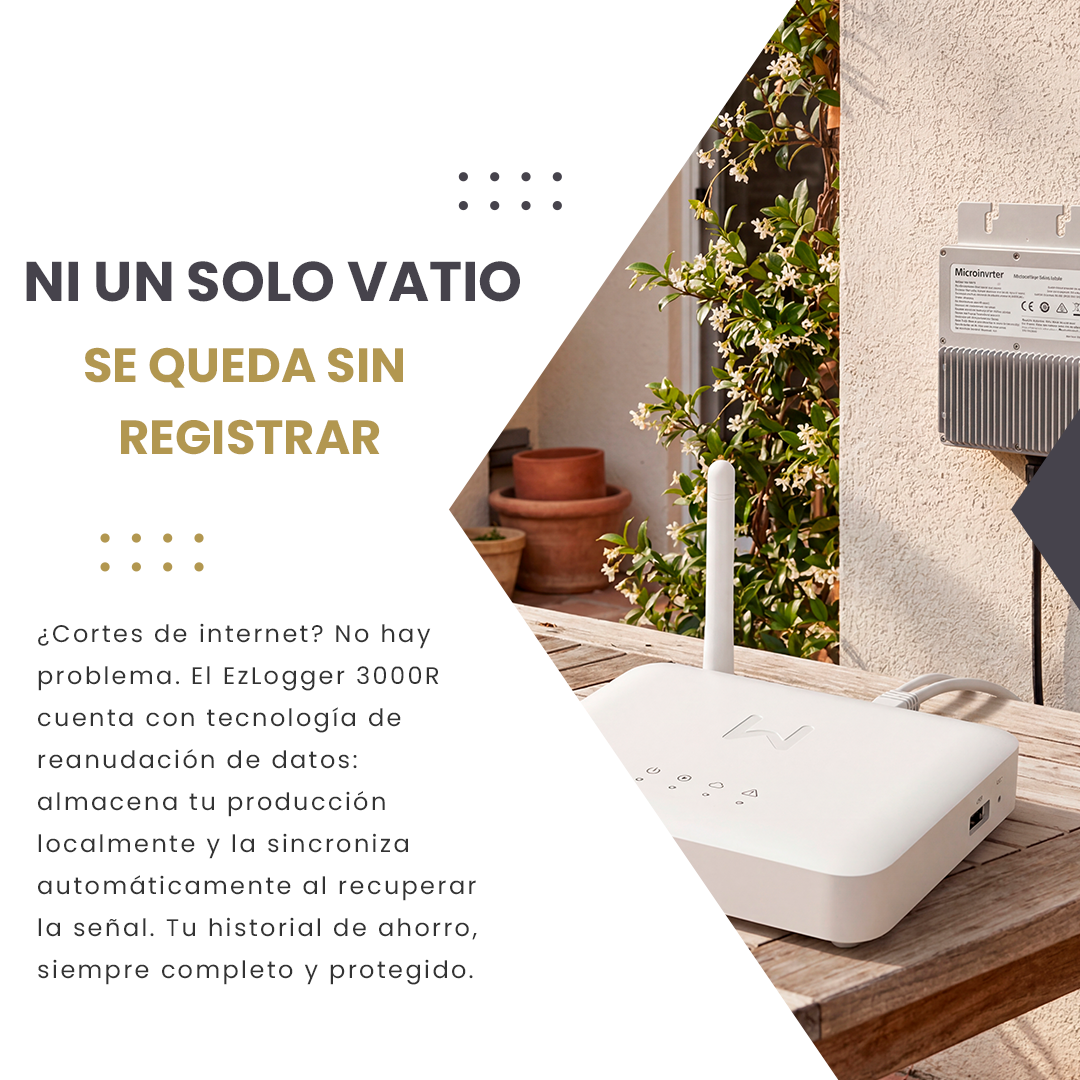 Módulo de Monitoreo para Microinversores Goodwe – EzLogger 3000R (GM330) — Ni un solo vatio se queda sin registrar