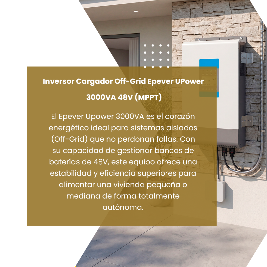 Inversor Cargador Off-Grid Epever UPower 3000VA 48V (RS485-1M2S) — Sistemas de Energia de Respaldo imagen 2