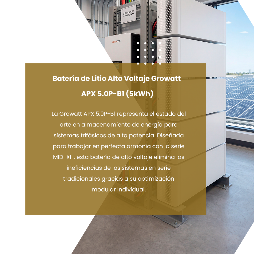 Batería de Litio Alto Voltaje Growatt APX 5.0P-B1 Cascading Communication Cable (5kWh) — ficha e instalación Argentina