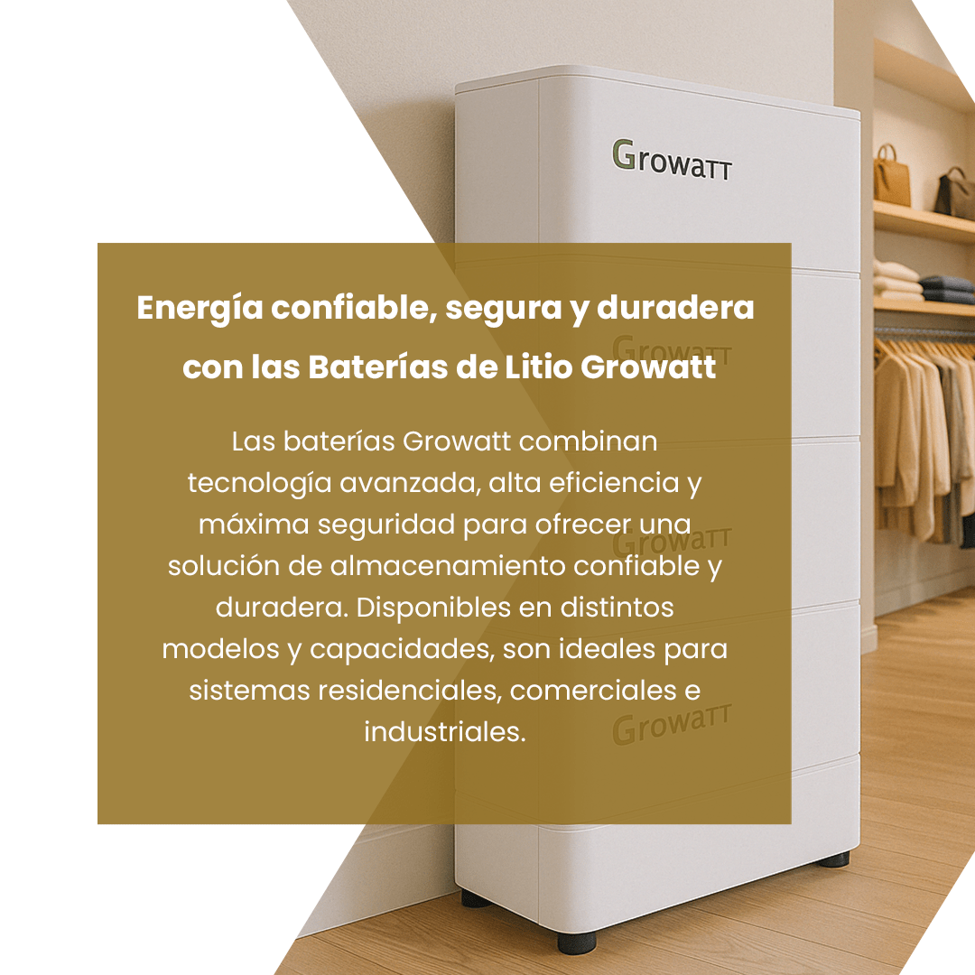 Batería de Litio (LiFePo4) Growatt 2.56 kWh – 52,2V (50Ah) hasta 90% DOD; 6000 Ciclos (AXE Battery Hub) — ficha e instalación Argentina